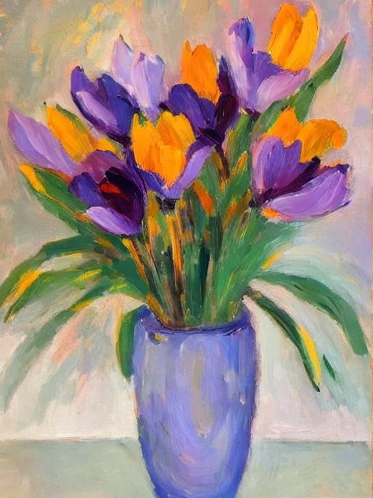 Crocus  Matisse Style Flower