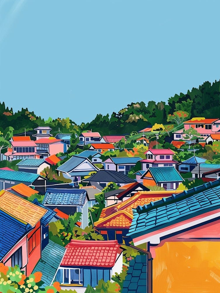 Kanazawa Japan 2 Bunte Illustration