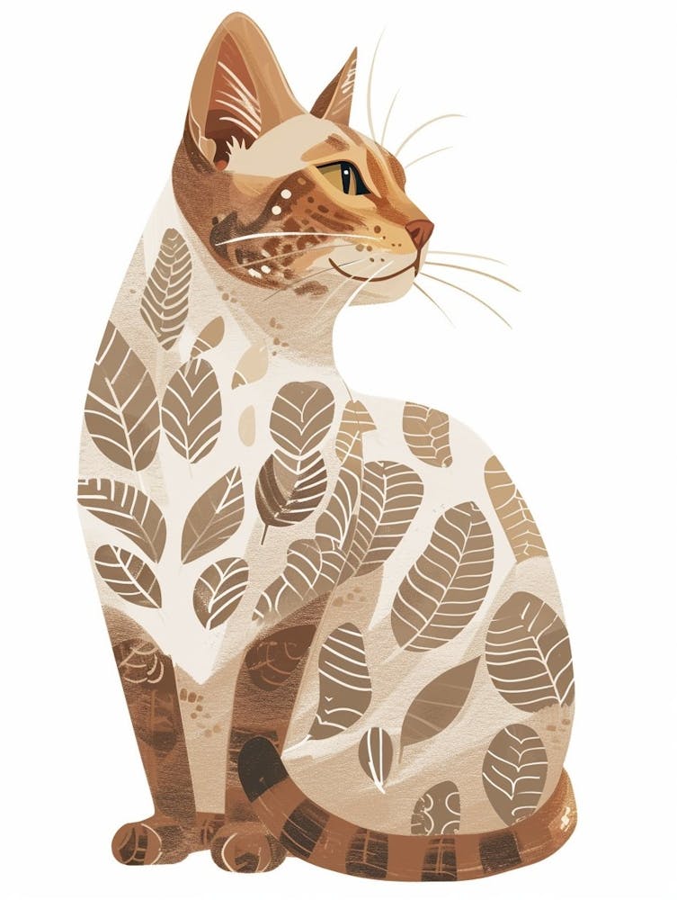 Egyptian Mau Cat Clipart Illustration 4