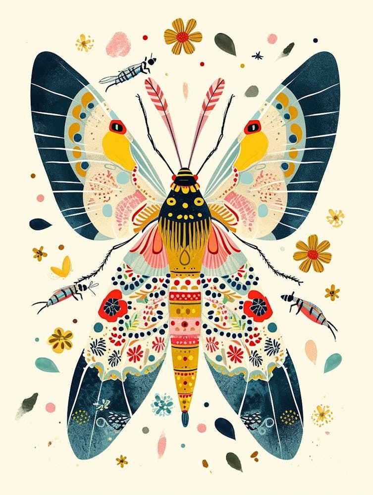 Colourful Insect Illustration Lacewing 1