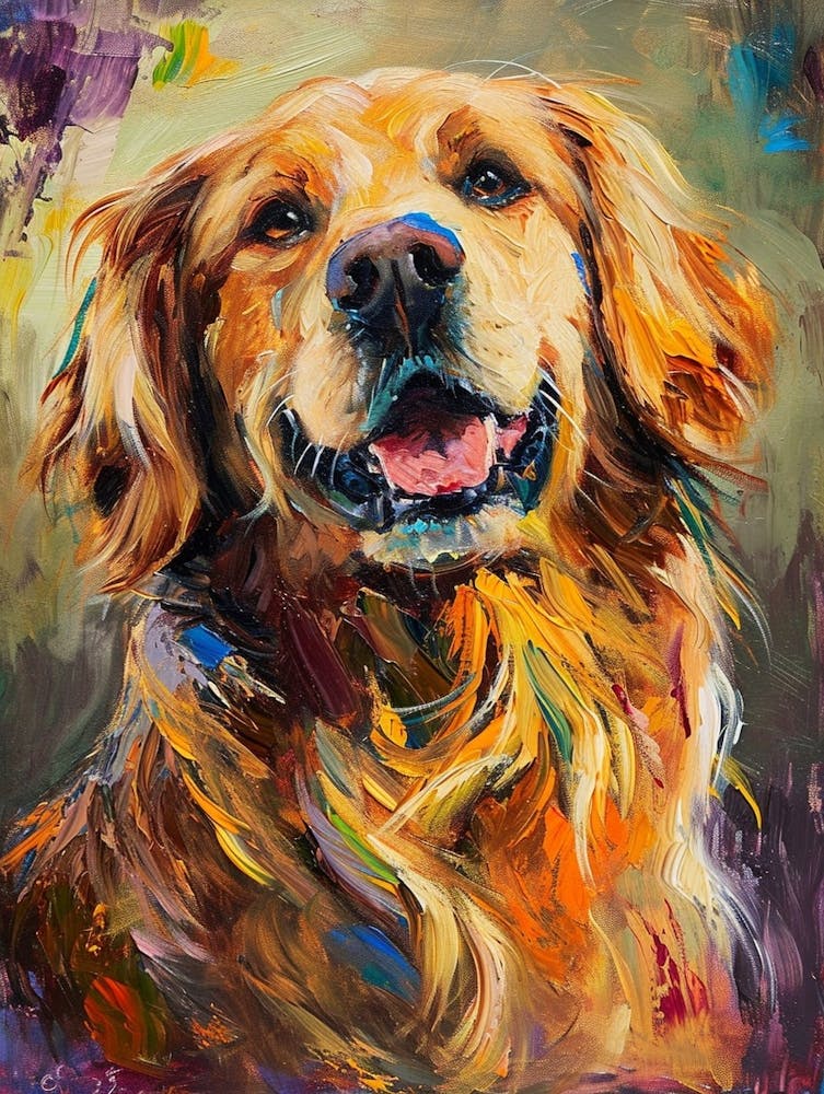 Golden Retriever Acrylic Painting 6