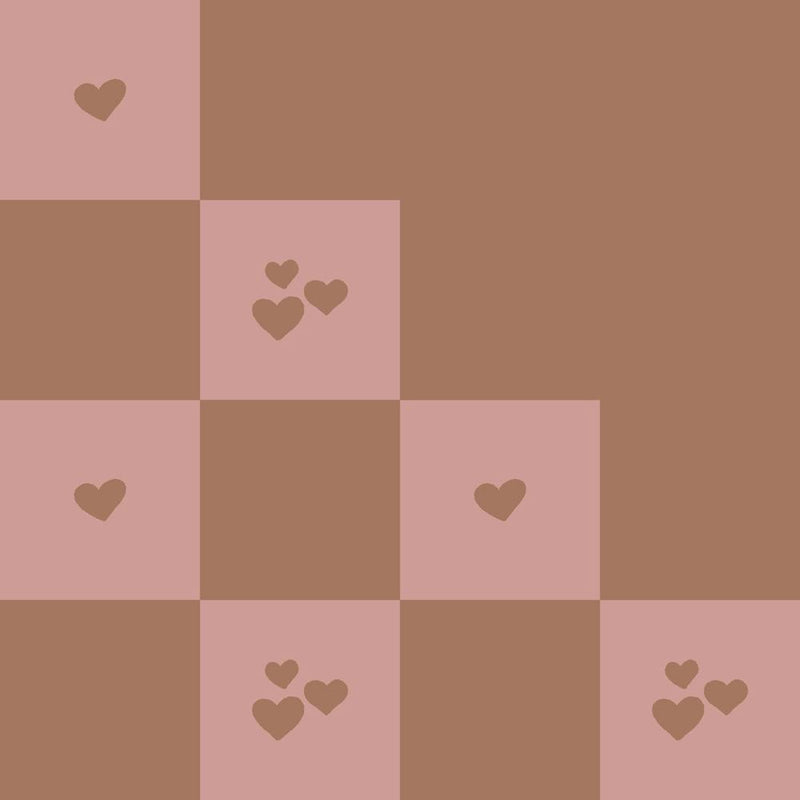 Hearts Broken Grid Mocha Mousse