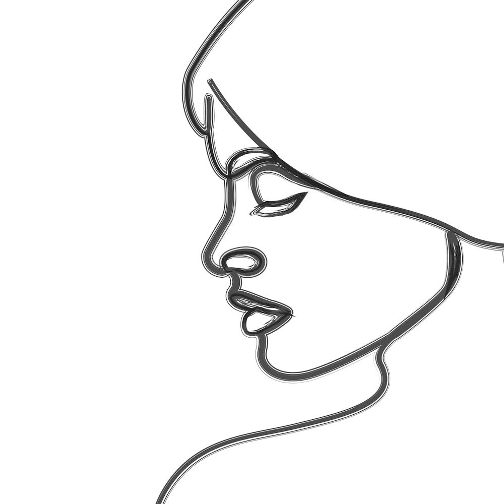 Woman Face Figure Brushed Art