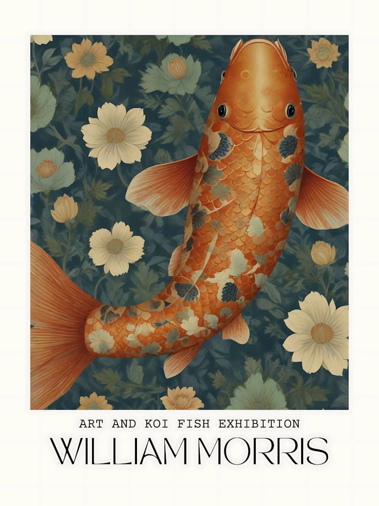 William Morris Orange Koi Fish