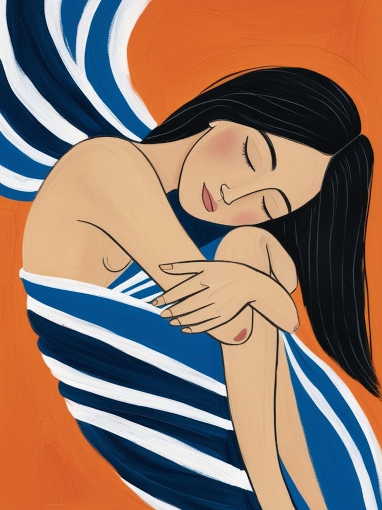 Woman Wrapped In A Towel