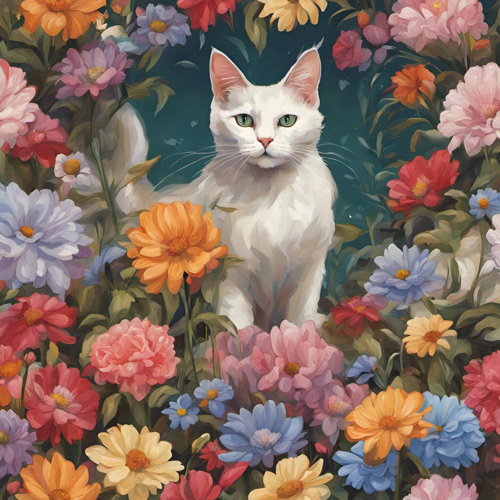 0 Cats With Many Colored Flowers Esrgan V1 X2plus (2)