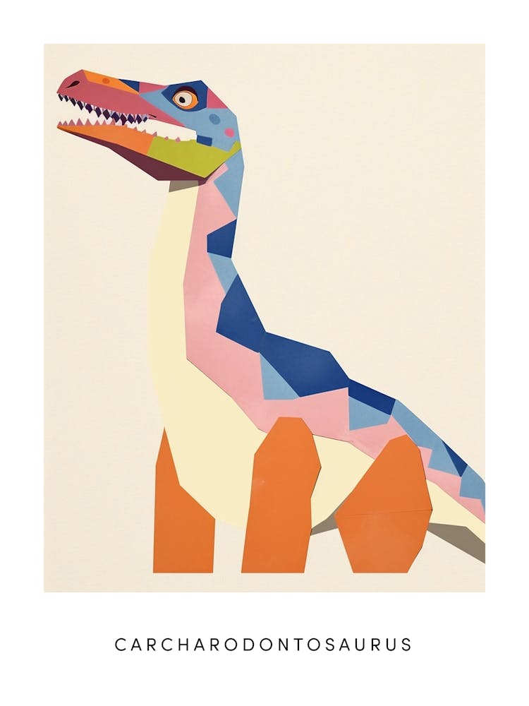 Nursery Dinosaur Art Carcharodontosaurus 2 Poster