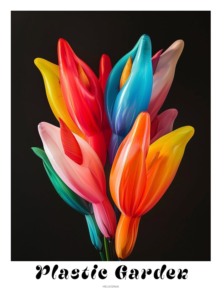 Bright Inflatable Flowers Poster Heliconia 3