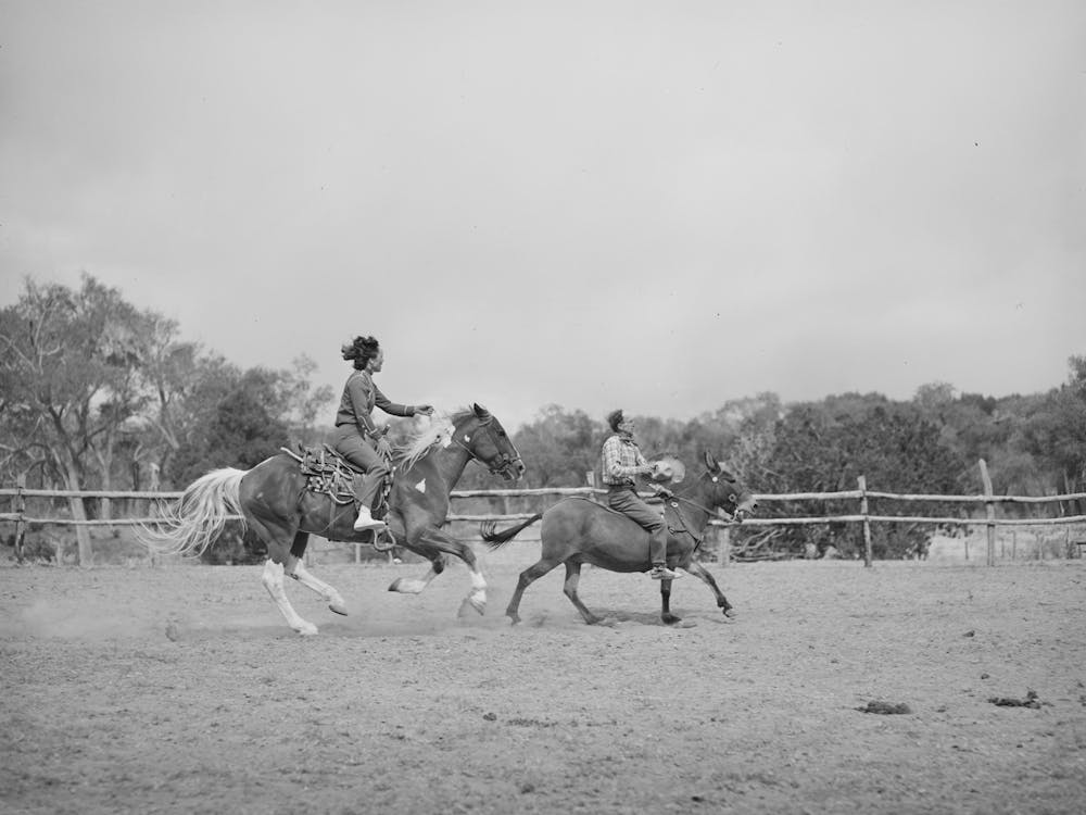 Trick Riding At Rodeo, Quemado, New Mexico By Russell Lee
