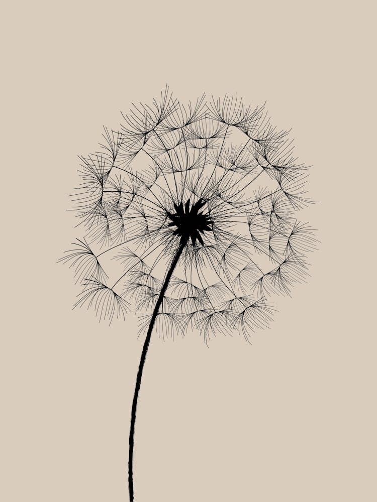 Neutral Dandelion Print Beige 1