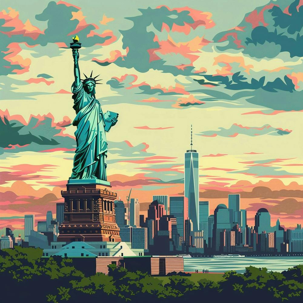 A Statue Of Liberty In New York Lofi Illustratio 1719922656 1