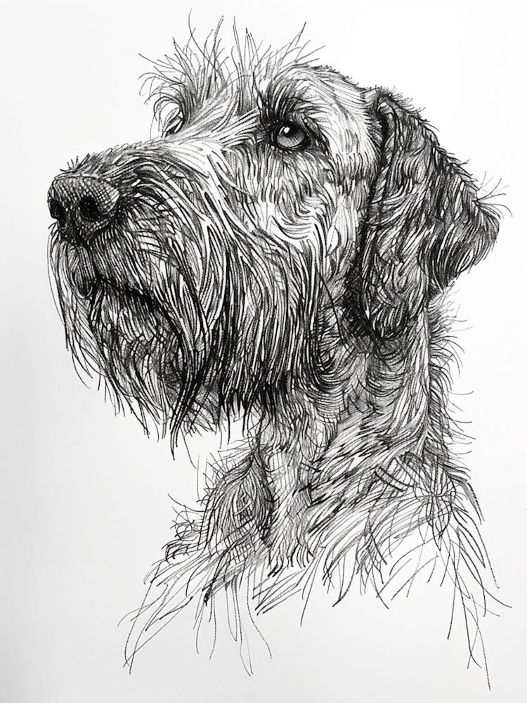 Hairy Dog Line Sketch 2