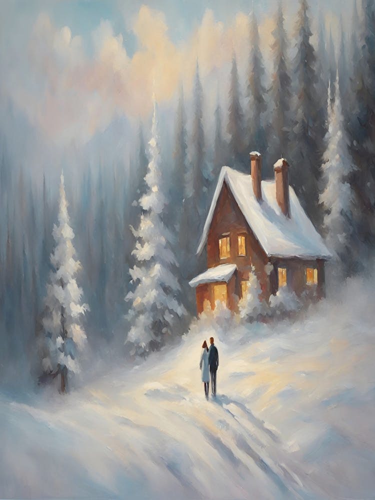 Couple Walking In The Snow
