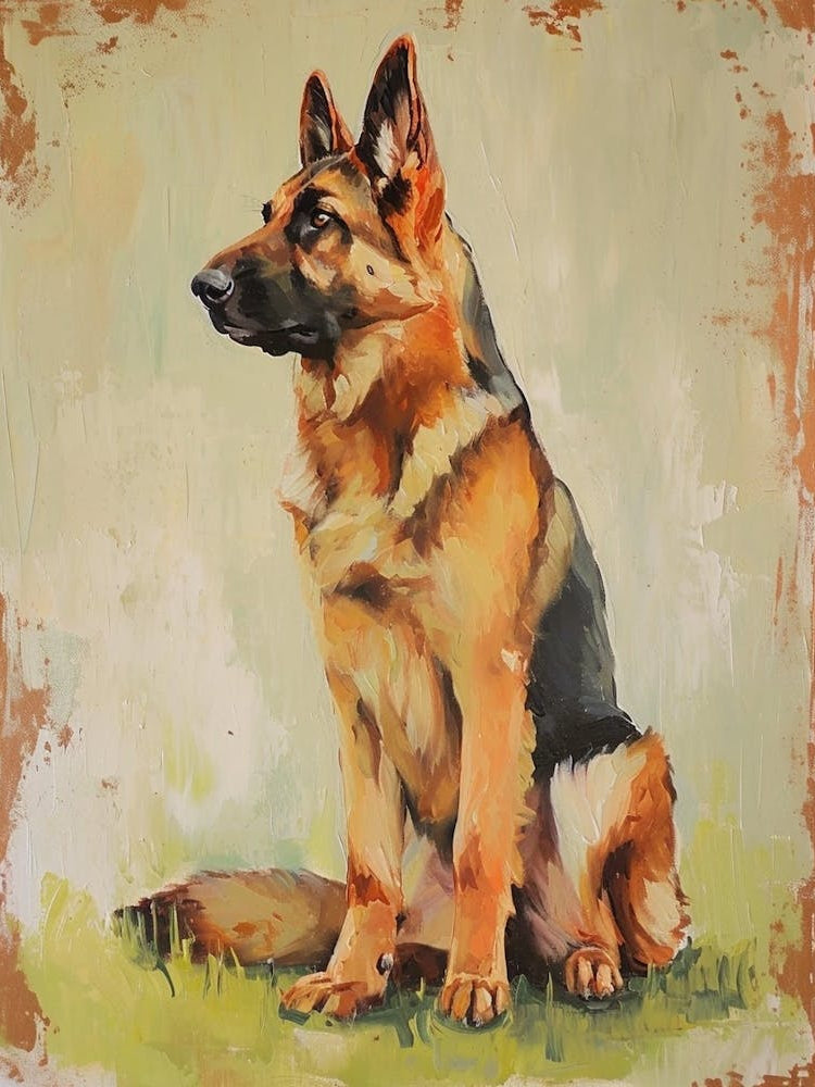German Shepherd Acrylic Painting 2