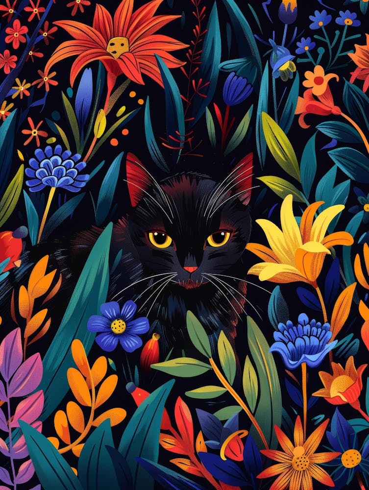 Black Cat In The Garden 9