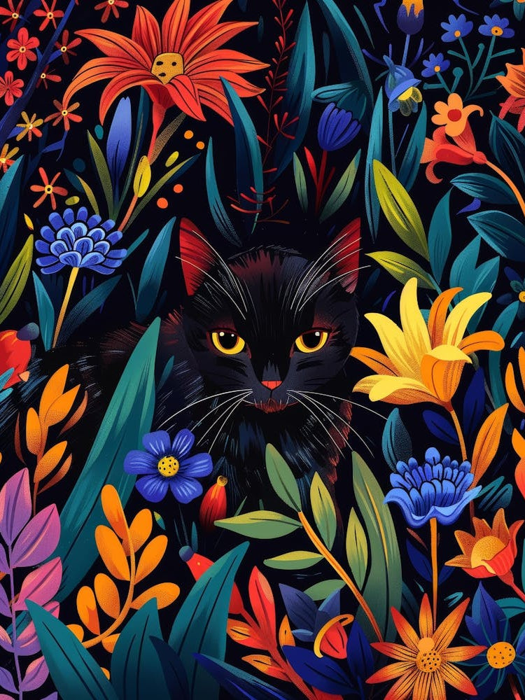Black Cat In The Garden 9