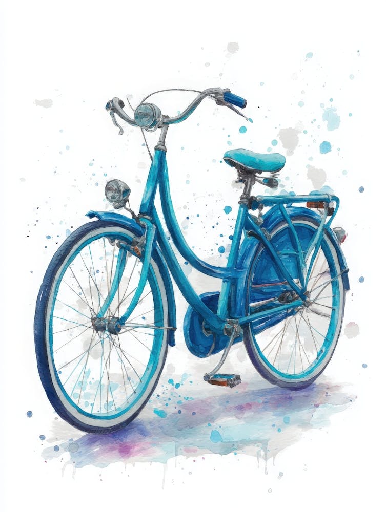 Aihrgdesign Isoliertes Aquarellgemälde Von Vintage-Fahrrädern 4