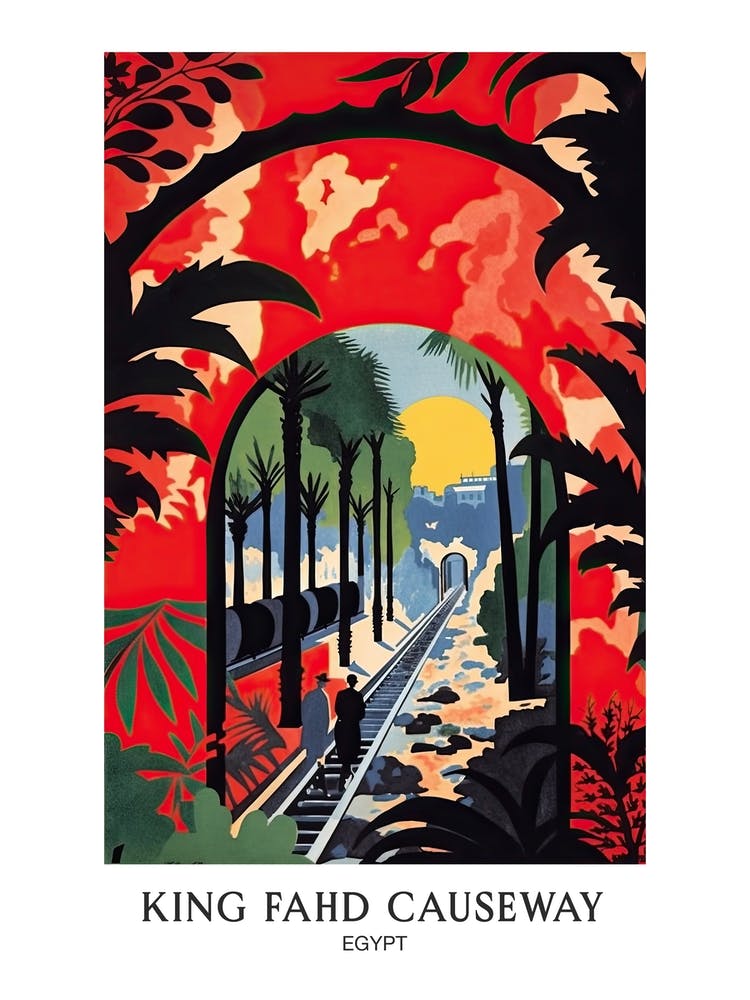 El Ferdan Railway Bridge Egypt Colourful 2 Travel Poster