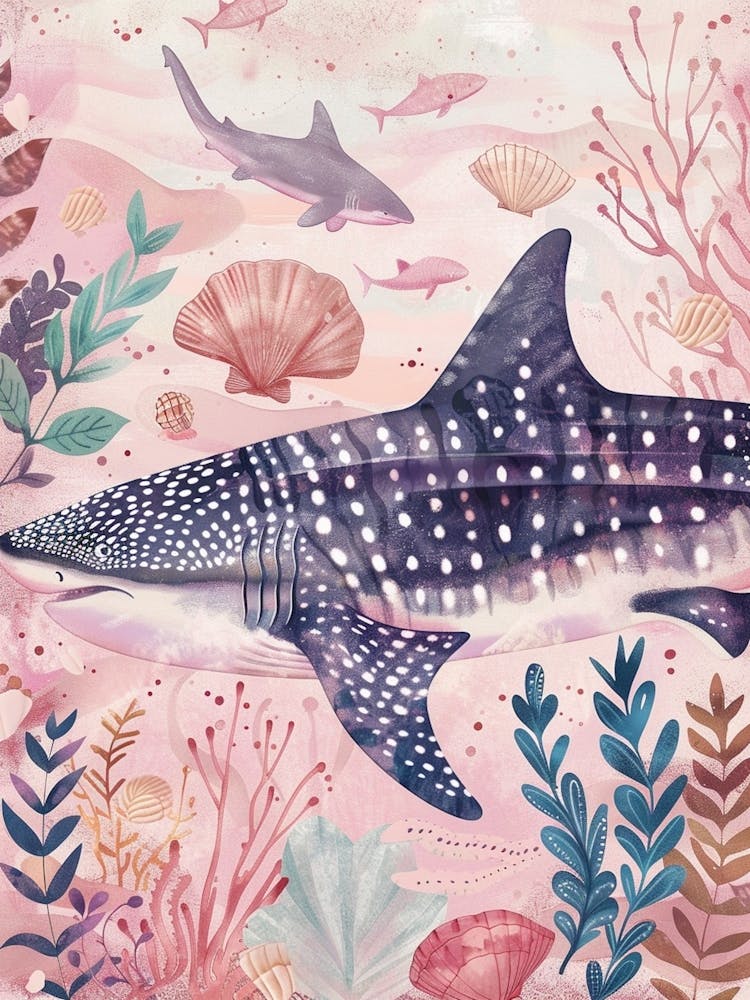 Purple Whale Shark Illustration 2