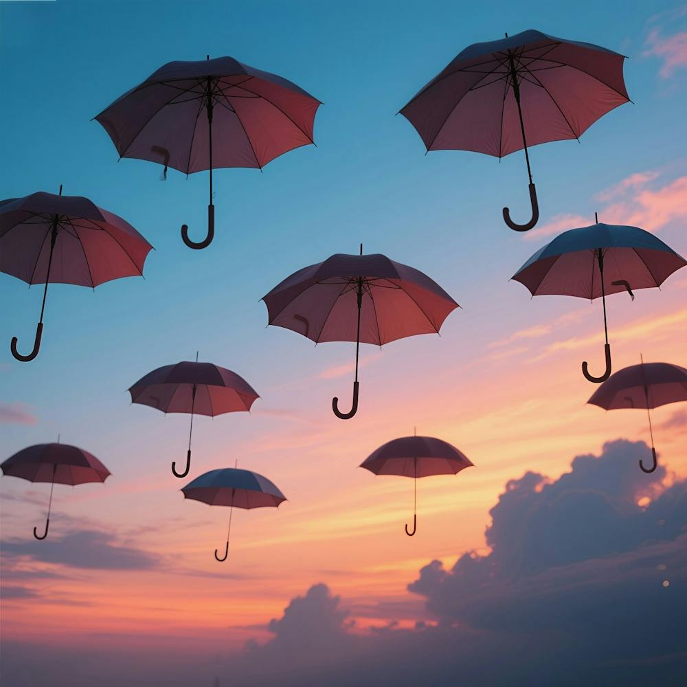 Umbrellas In The Sky
