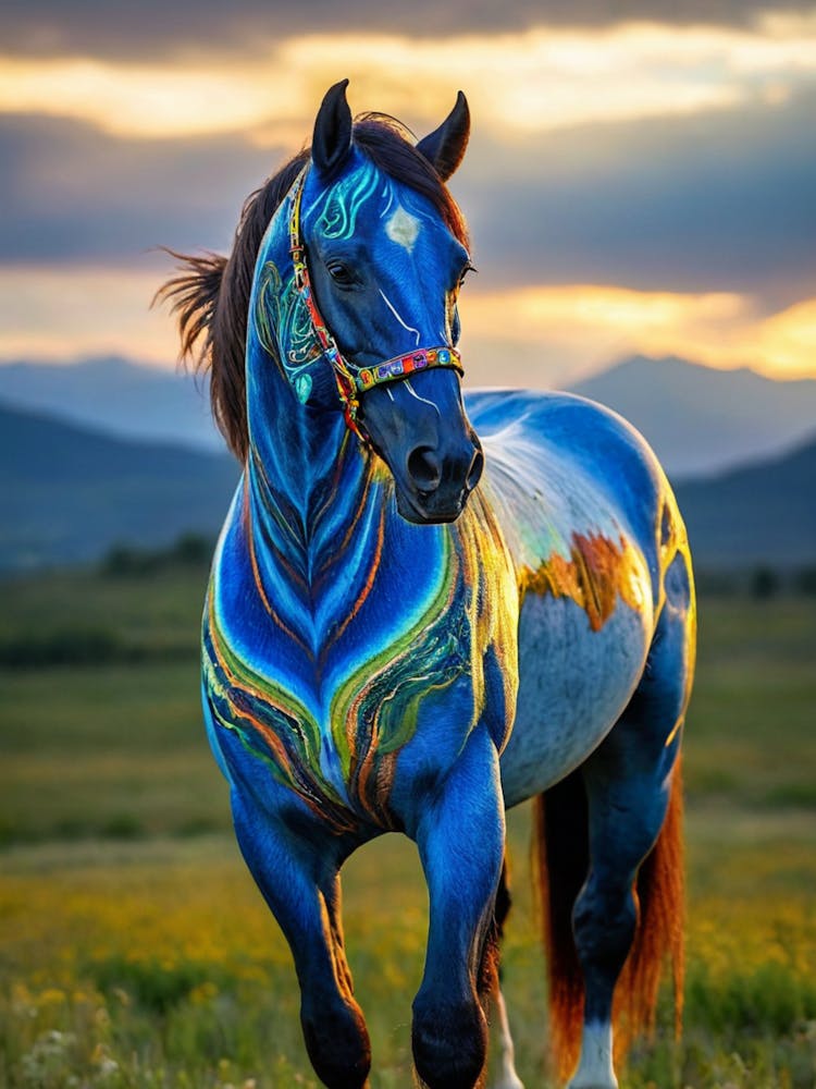 Blue Painted Horse