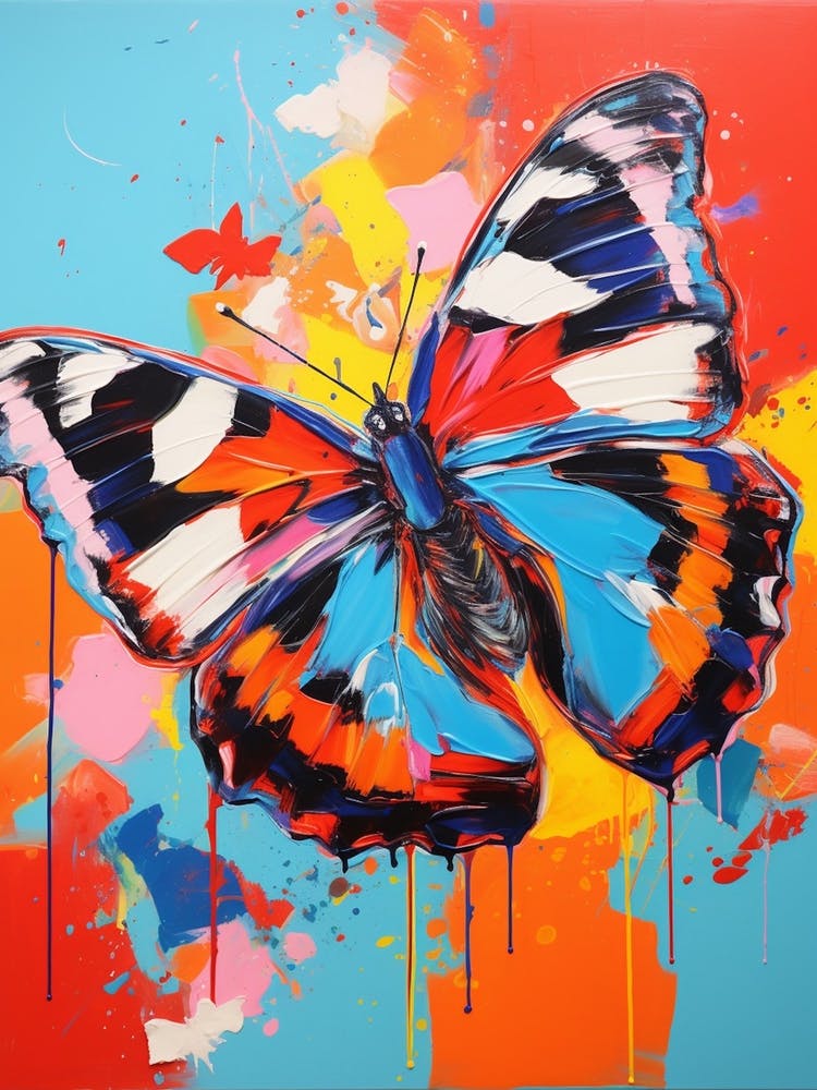 Pop Art Red Admiral Butterfly 1