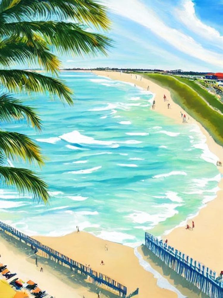 Cronulla Beach, Australia Contemporary Illustration 1