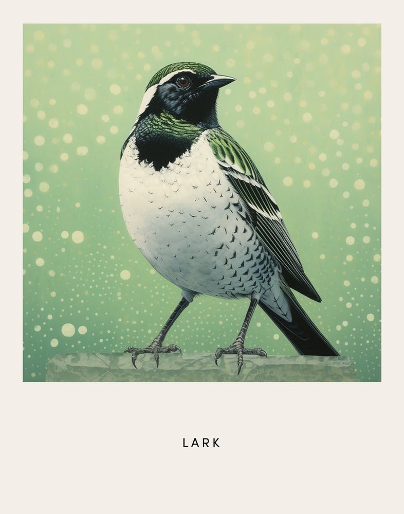 Ohara Koson Inspired Bird Painting Lark 2 Poster