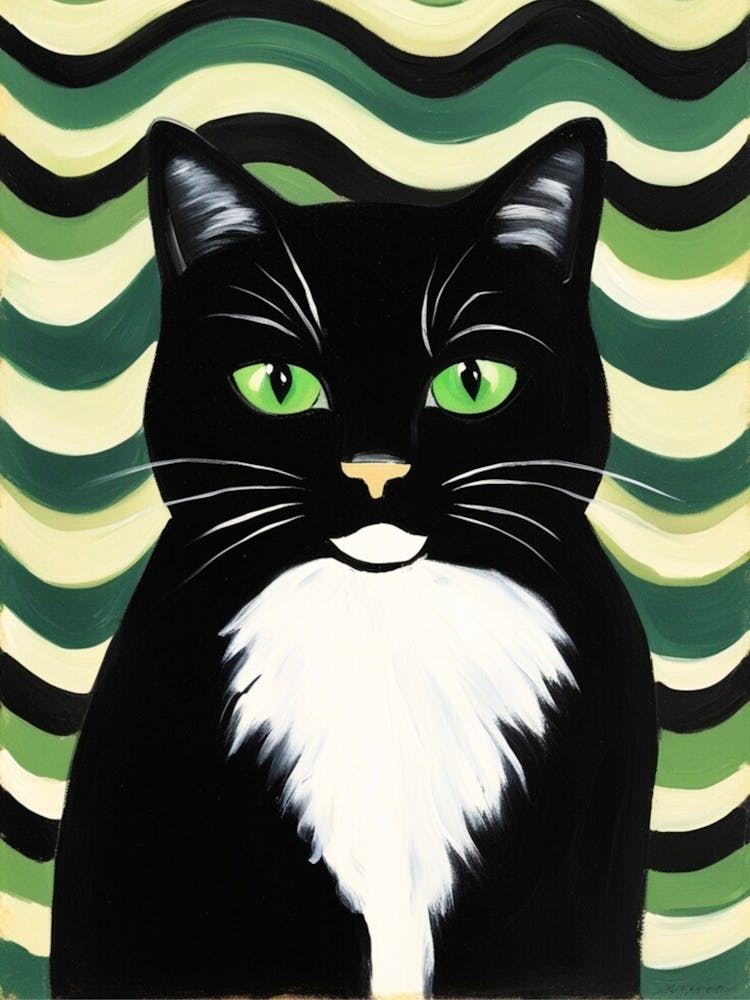 Black Cat With Green Eyes 1