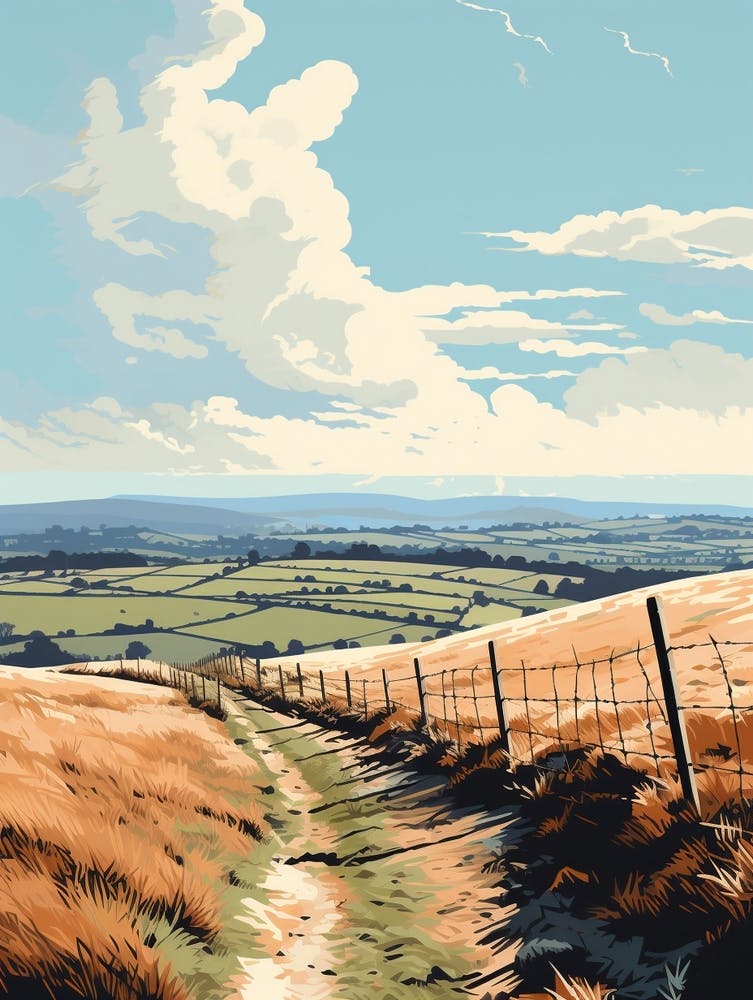 The Shropshire Way England 2 Hiking Trail Landscape