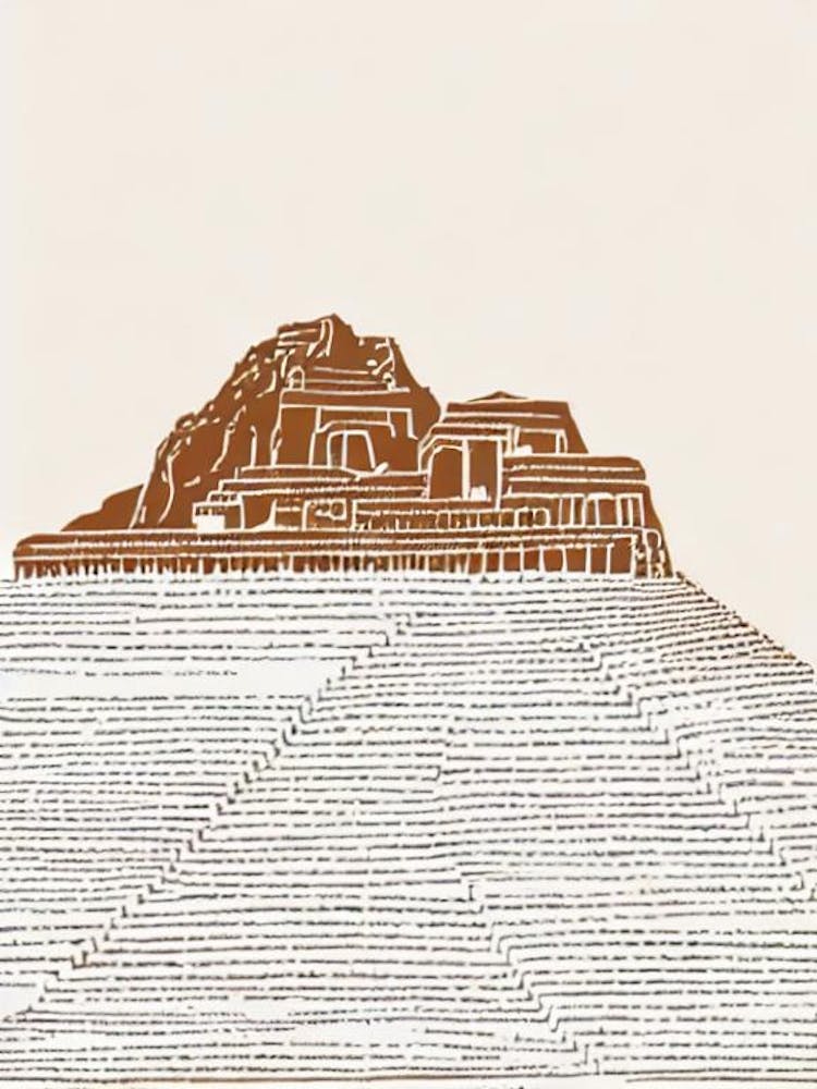 Machu Picchu Peru Boho Wahrzeichen Illustration