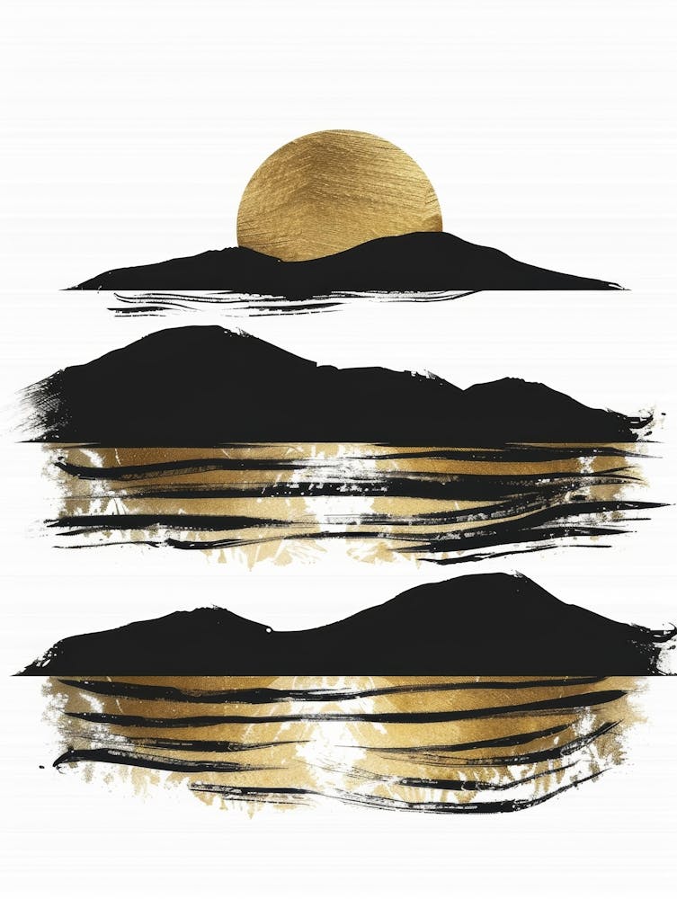 Sunset Over Mountains Canvas Print 1