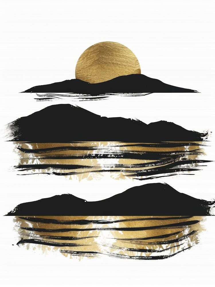 Sunset Over Mountains Canvas Print 1