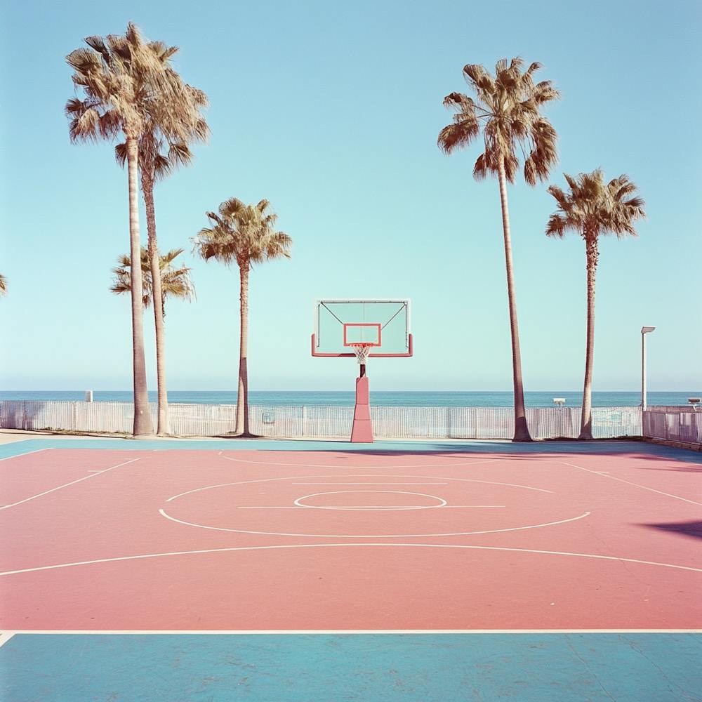 Basketballplatz Am Strand