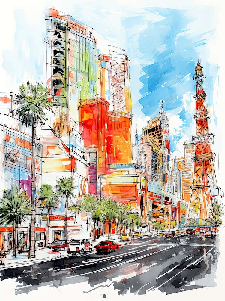 The Cosmopolitan Of Las Vegas   Las Vegas, Nevada   Resort Storybook Illustration 3