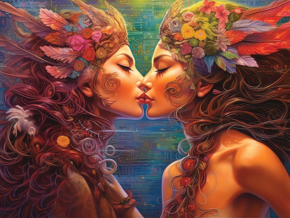 Gay Women In Love Lesbian Art