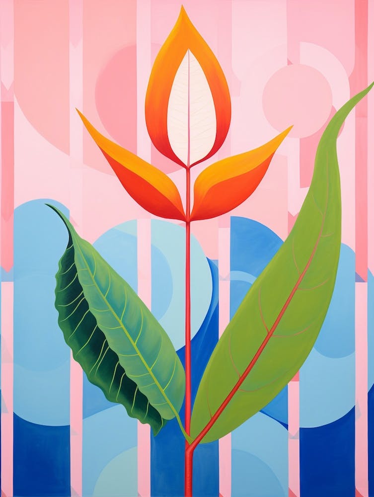Heliconia 1 Hilma Af Klint Inspired Pastel Flower Painting