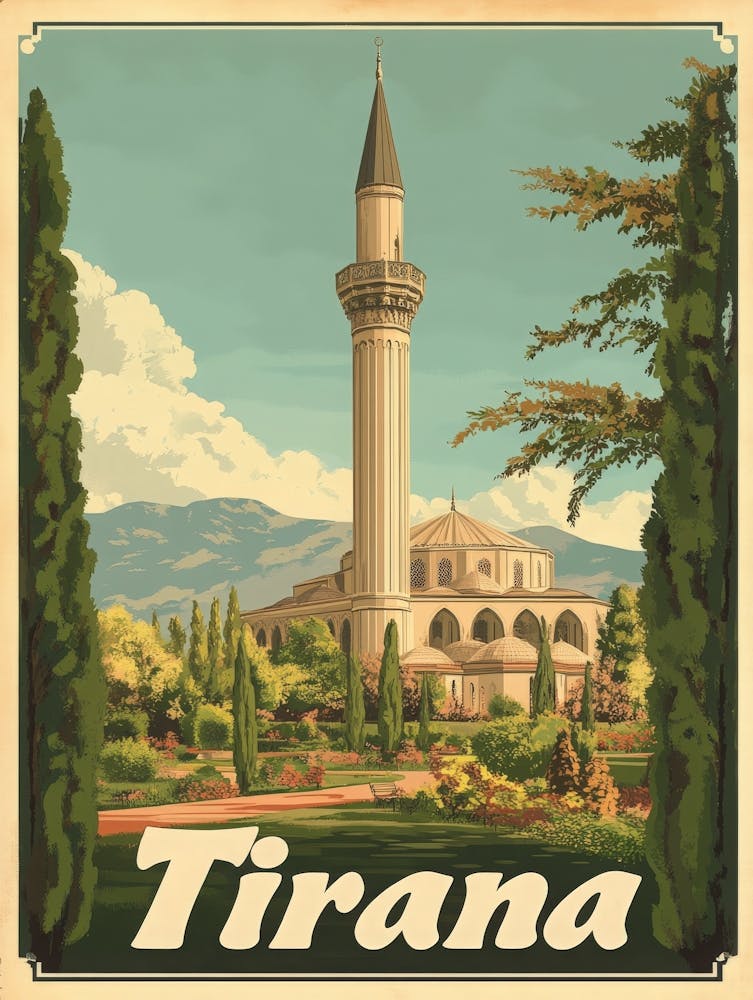 Aihrgdesign A Classic 1960s Travel Poster For Tirana 4