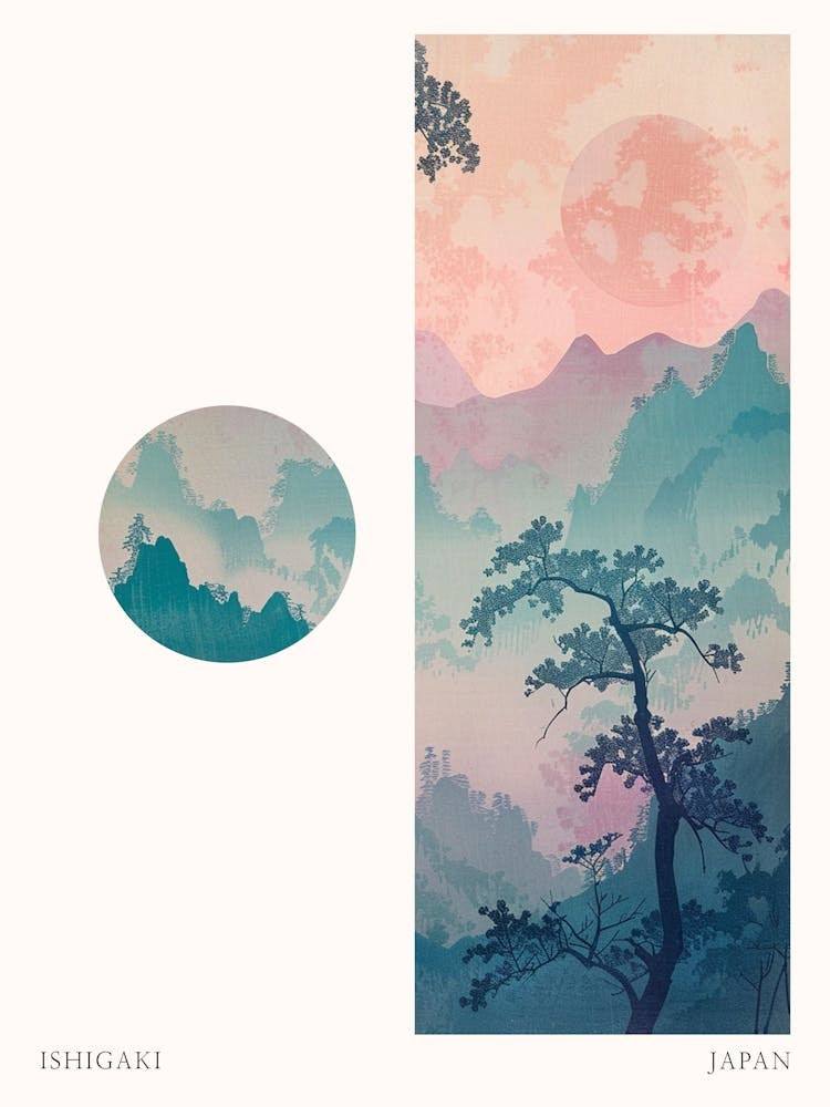 Ishigaki Japan 3 Cut Out Travel Poster