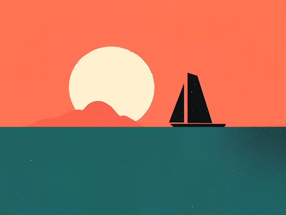 Sailboat At Sunset 4