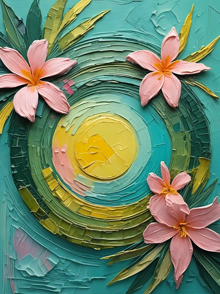 Tropical Circle Of Flowers no5