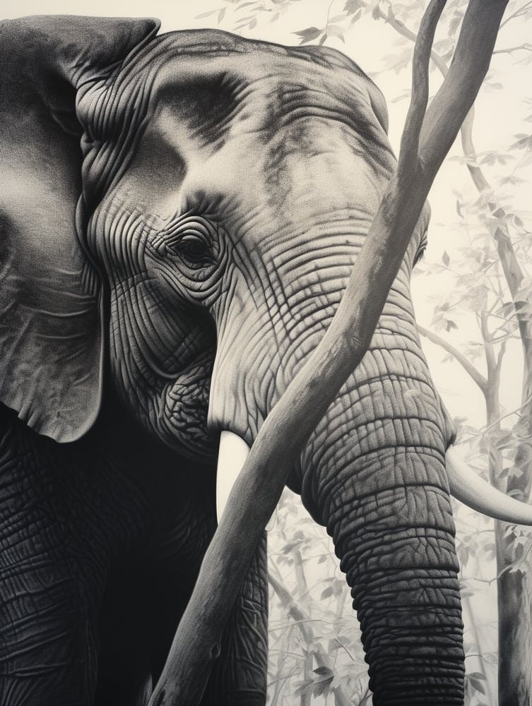 African Elephant Realism Portrait 4