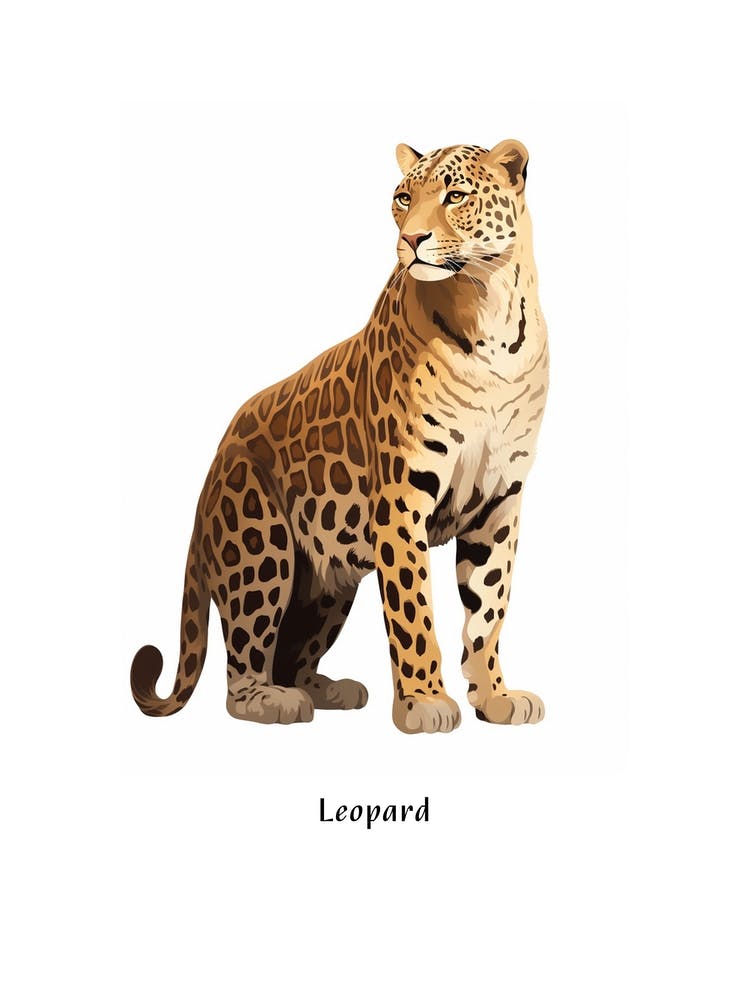 Leopard 2 Kids Animal Poster