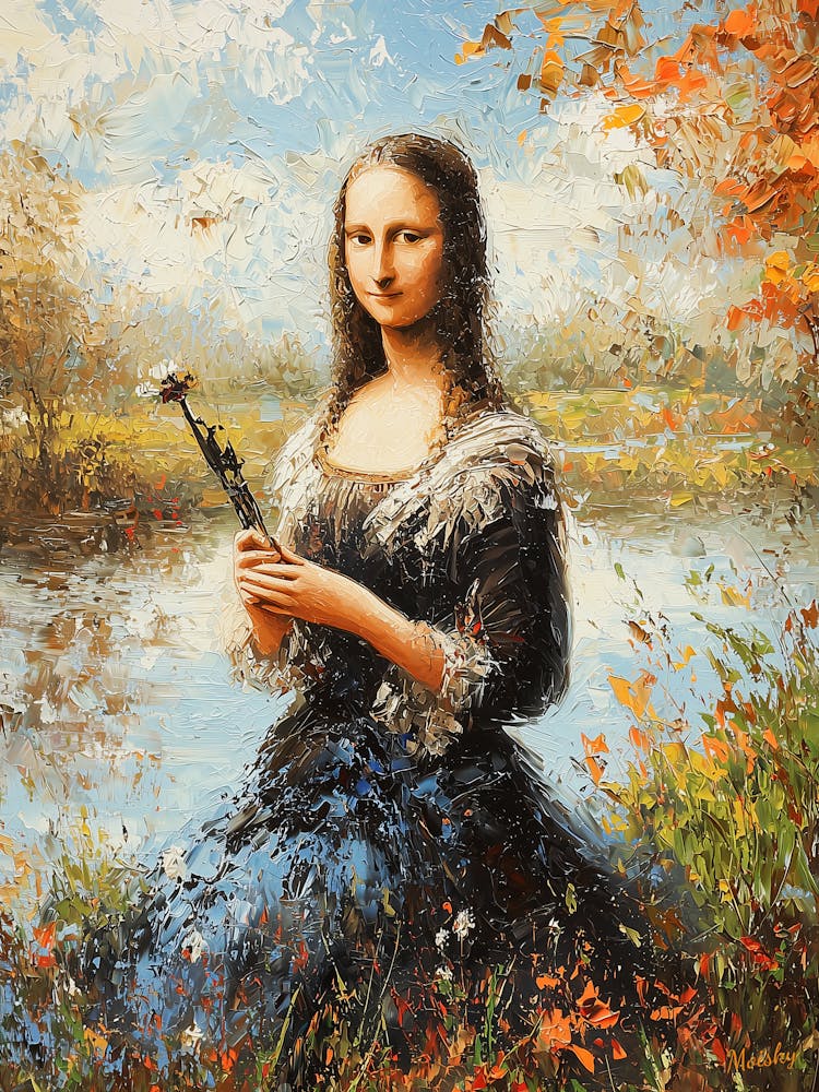 Impressionist Inspired Mona Lisa Poster