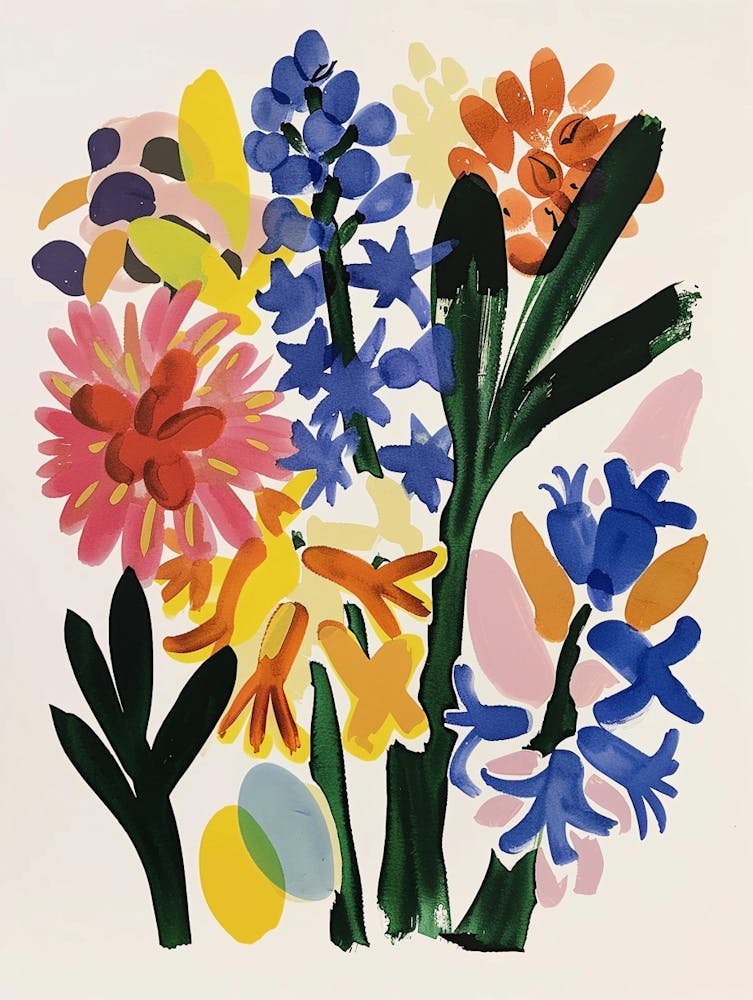 Gemalte Blumen Hyazinthe 4
