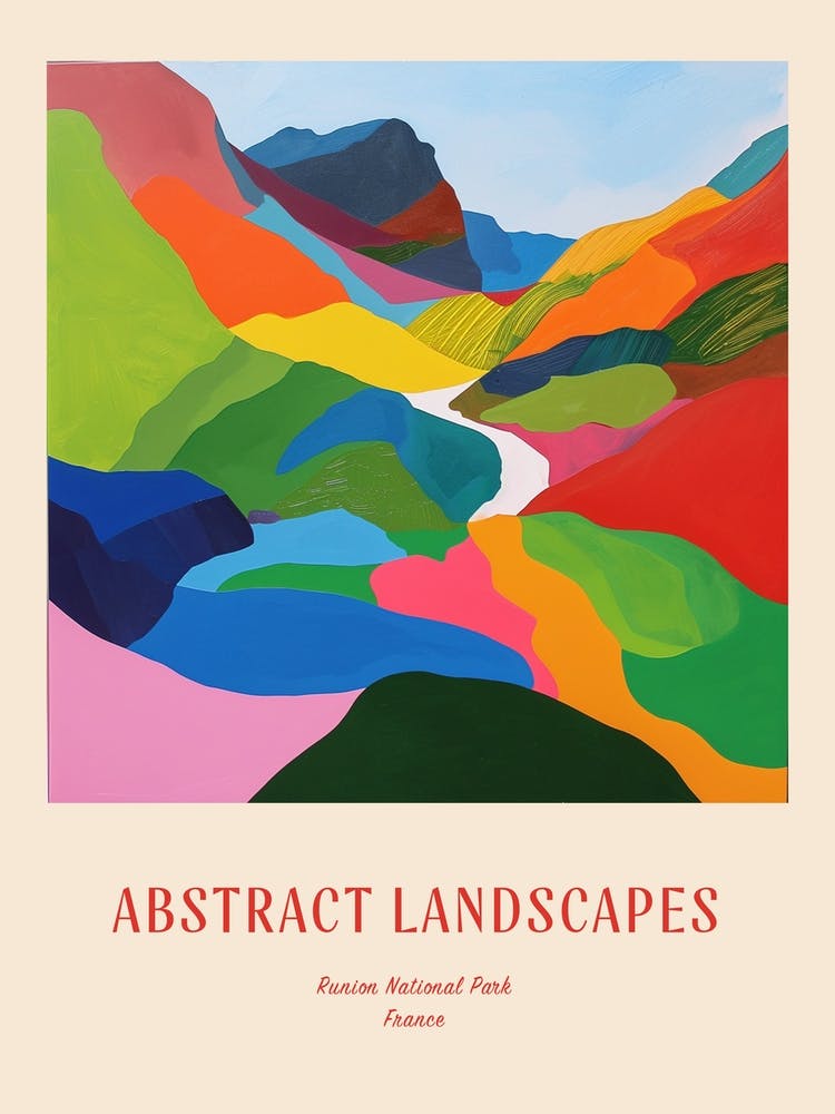 Colourful Abstract Runion National Park France 1 Poster