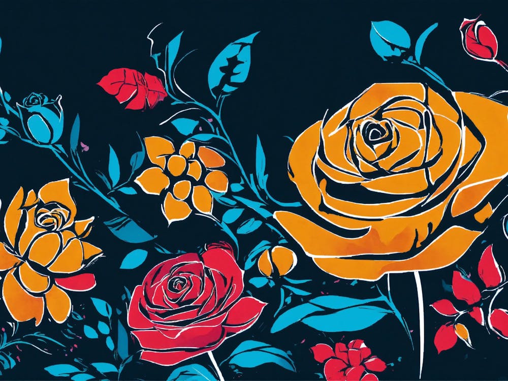 Roses On A Black Background