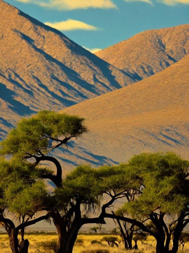 Etosha National Park Namibia Vintage Poster