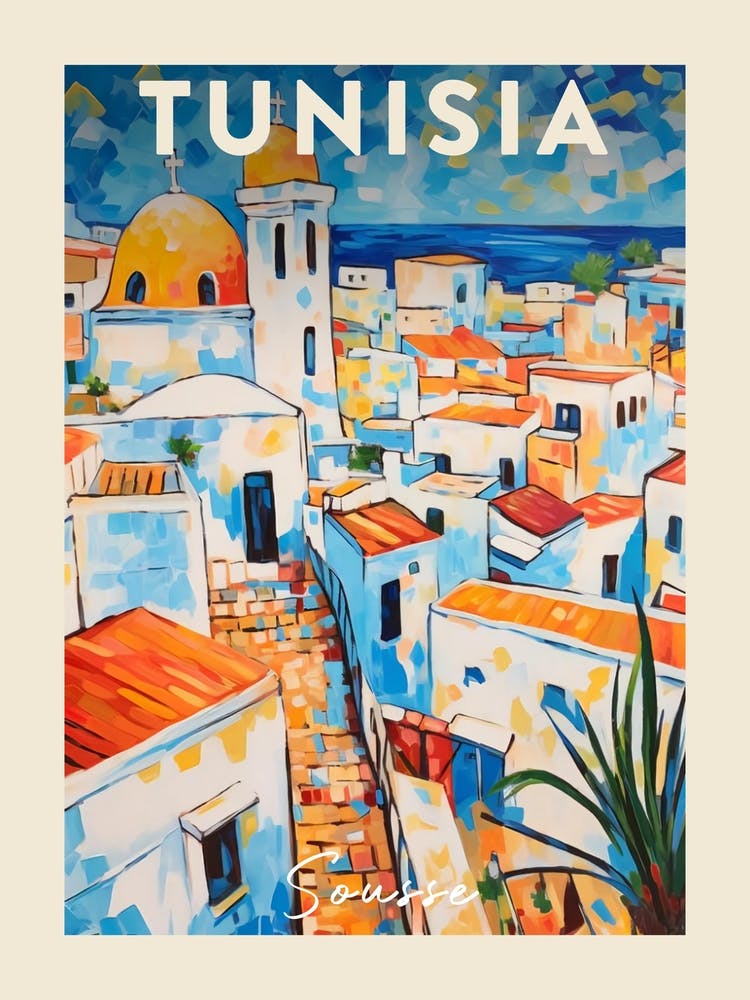 Sousse Tunisia 1 Fauvist Painting Travel Poster