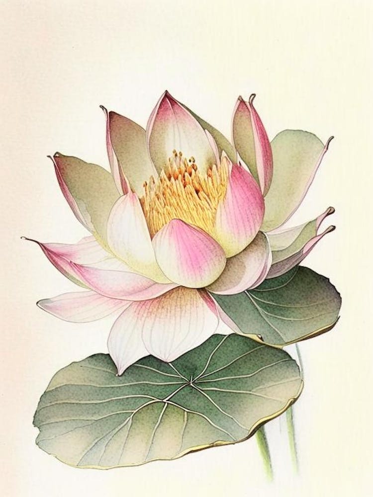 Early Lotus Watercolour Ink Pencil 2